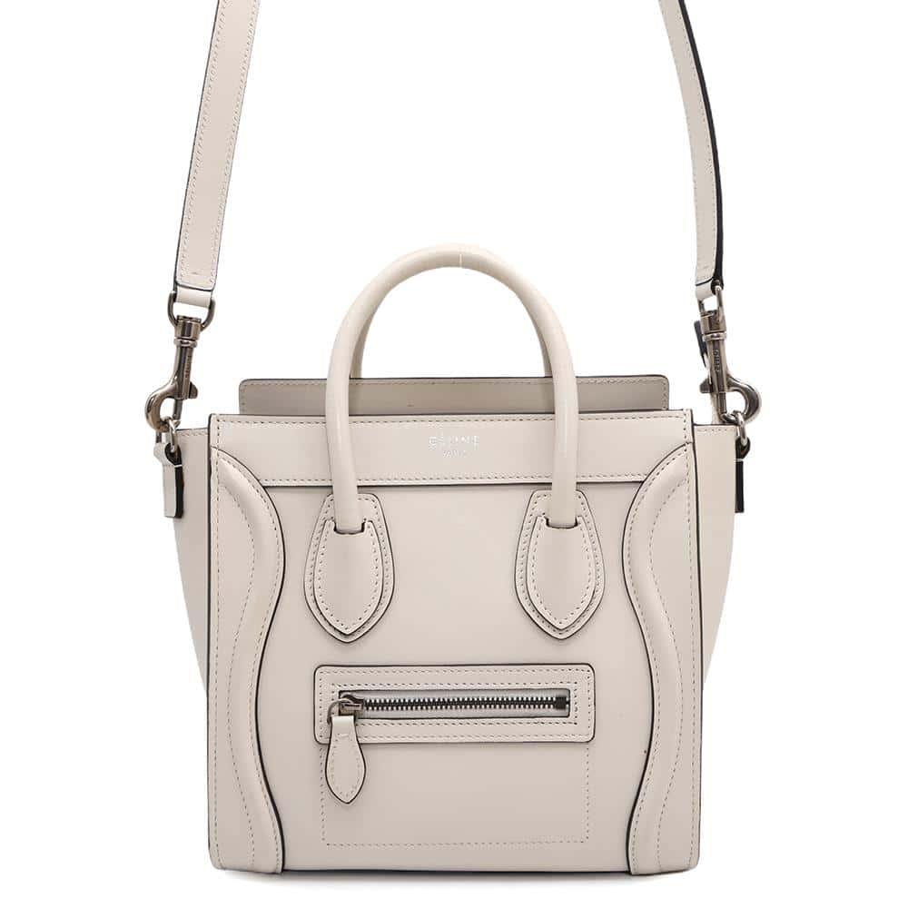 CELINE Luggage shopper White168243 Leather Size Nano