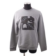 将图像加载到图库查看器中，HERMES Sweatshirt Leather Patch Metallic Color Size L GrayH467810HA Cotton90% Polyurethane10%
