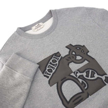 将图像加载到图库查看器中，HERMES Sweatshirt Leather Patch Metallic Color Size L GrayH467810HA Cotton90% Polyurethane10%
