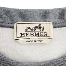 Load image into Gallery viewer, HERMES Sweatshirt Leather Patch Metallic Color Size L GrayH467810HA Cotton90% Polyurethane10%
