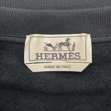 将图像加载到图库查看器中，HERMES Sweatshirt Leather Patch Metallic Color Size L MarineH467810HA Cotton90% Polyurethane10%
