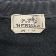 Load image into Gallery viewer, HERMES Sweatshirt Leather Patch Metallic Color Size L MarineH467810HA Cotton90% Polyurethane10%
