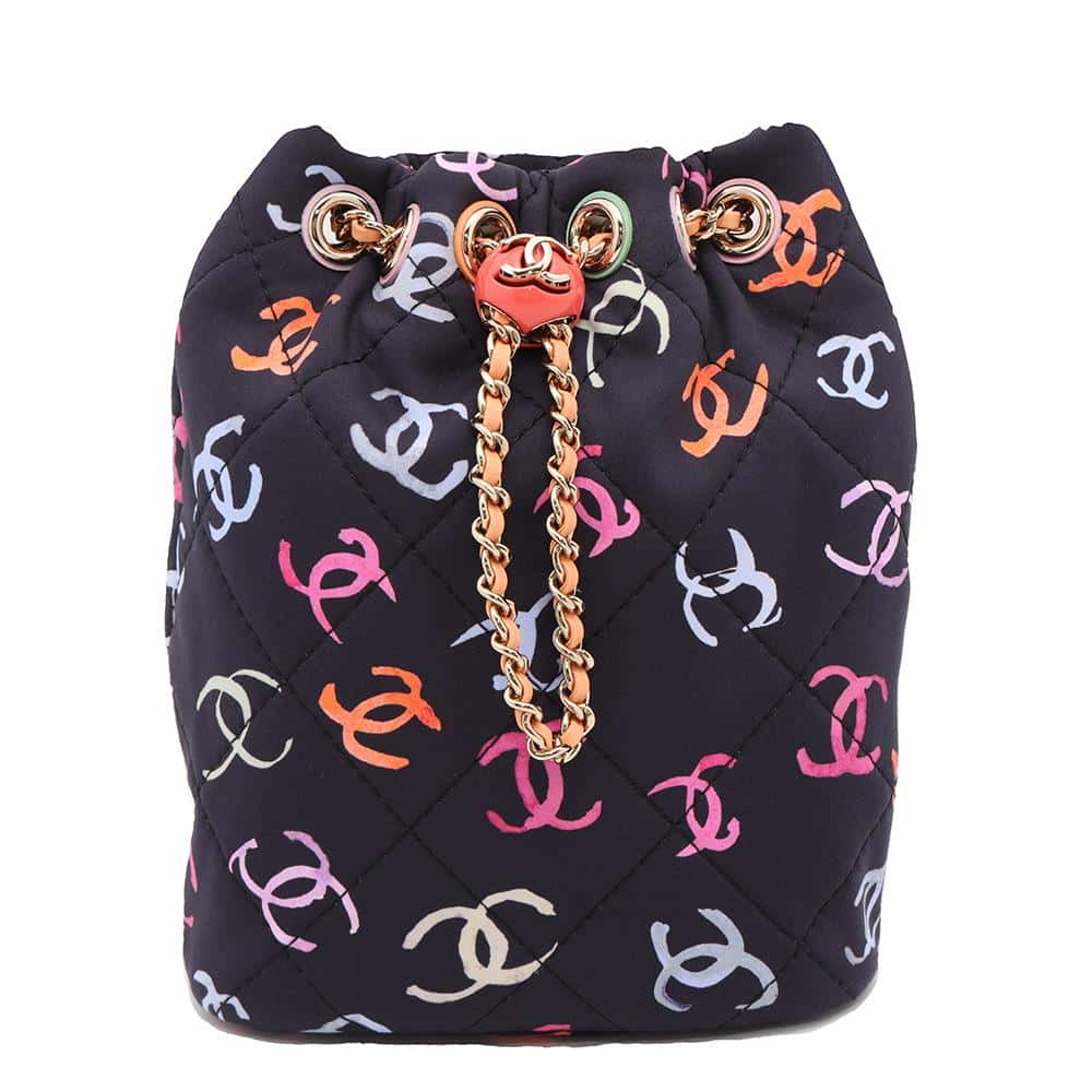 CHANEL CC Logo Backpack Navy/MulticolorAS4810 Printed Canvas Leather