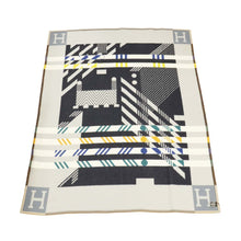 Load image into Gallery viewer, HERMES Avalon Jump H Blanket Gray/Multicolor Wool 90% Cashmere10%
