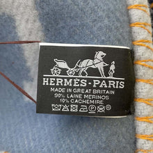 Load image into Gallery viewer, HERMES Avalon Jump H Blanket Gray/Multicolor Wool 90% Cashmere10%
