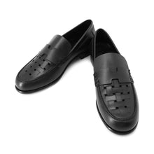 将图像加载到图库查看器中，HERMES Kennedy Mocassins Loafers Black Leather Size 38
