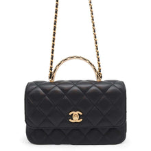 将图像加载到图库查看器中，CHANEL Matelasse Top Handle Flap Back 2WAY ChainShoulder BlackAS4233 Lambskin
