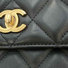 将图像加载到图库查看器中，CHANEL Matelasse Top Handle Flap Back 2WAY ChainShoulder BlackAS4233 Lambskin
