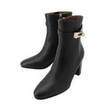 Load image into Gallery viewer, HERMES Saint Germain ankle boots Black Leather Size 37
