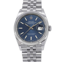 Load image into Gallery viewer, ROLEX Datejust 36 W36mm Stainless Steel K18WG Bright Blue Dial126234
