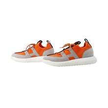 Load image into Gallery viewer, HERMES Duel Sneakers Orange/Black/Gray/White Fabric Size 39
