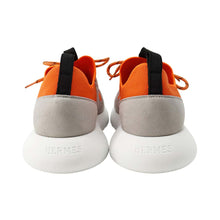 Load image into Gallery viewer, HERMES Duel Sneakers Orange/Black/Gray/White Fabric Size 39
