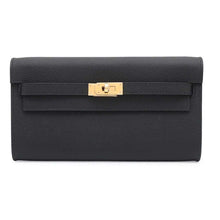 将图像加载到图库查看器中，HERMES Kelly wallet long to go Black Epsom
