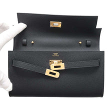 将图像加载到图库查看器中，HERMES Kelly wallet long to go Black Epsom
