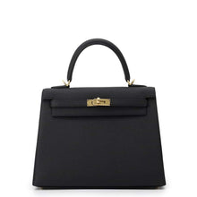 将图像加载到图库查看器中，HERMES Kelly Sellier Black Epsom Size 25
