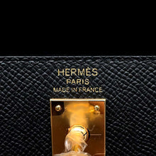 将图像加载到图库查看器中，HERMES Kelly Sellier Black Epsom Size 25
