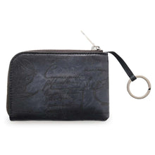 将图像加载到图库查看器中，Berluti Beech Scritto Leather Card Holder Navy Leather
