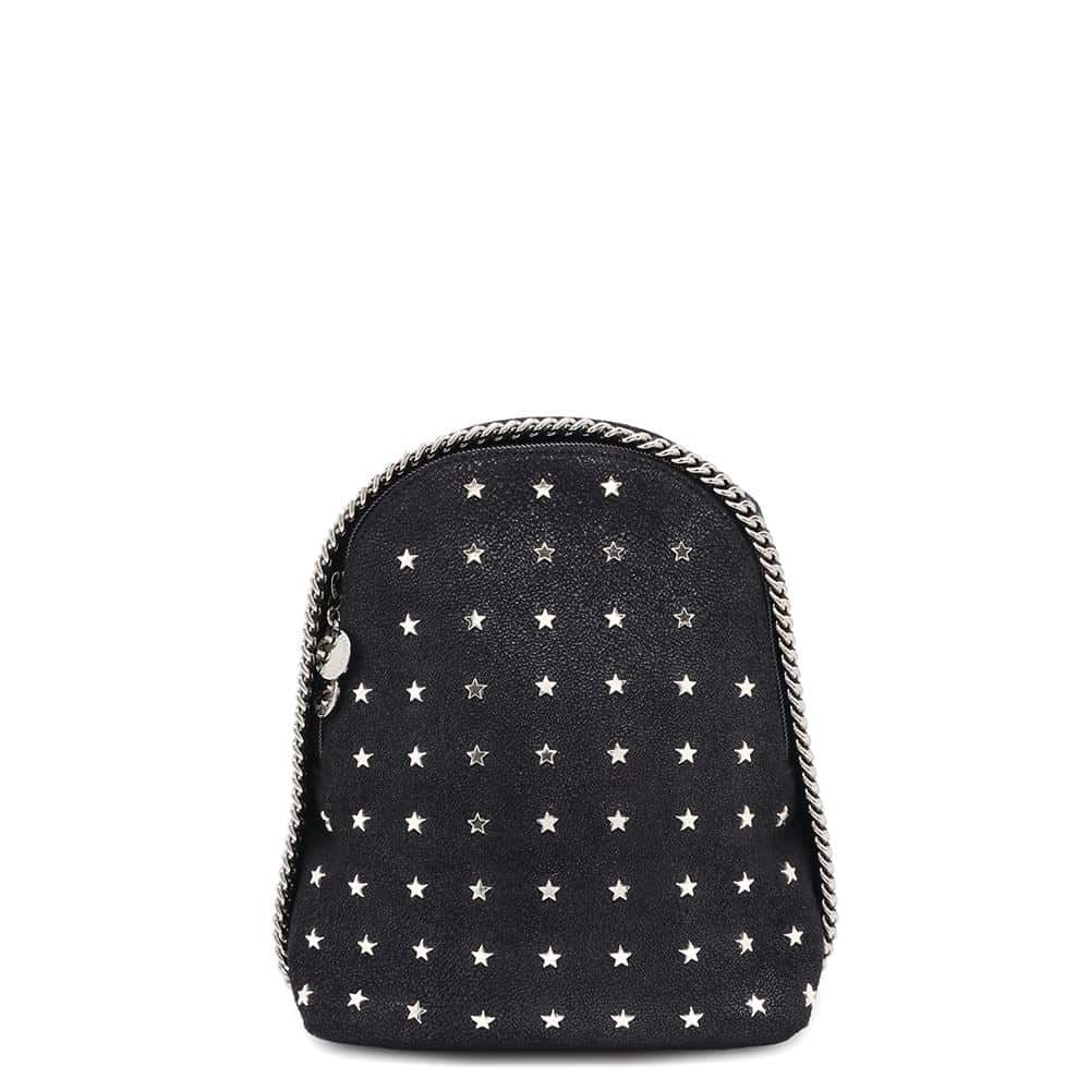 Stella McCartney Falabella Star Studded Zip Around Backpack Black468952 Polyester