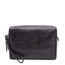 Load image into Gallery viewer, Berluti Rosewood Scritto Leather Pouch Black Calf Leather
