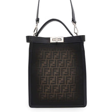 将图像加载到图库查看器中，FENDI Peekaboo X-Lite Zucca Pattern Gradation 2WAYHandbag Black7VA611 Leather Canvas Size Small
