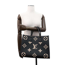 将图像加载到图库查看器中，LOUIS VUITTON Onthego Noir/BeigeM45495 Bicolor Monogram Empreinte Leather Size MM
