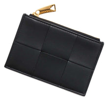 将图像加载到图库查看器中，Bottega Veneta Cassette Zipper Card Case Black765460 Lambskin
