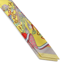 Load image into Gallery viewer, HERMES Twilly Saddler&#39;s Bouquet Jaune Vif/Red/Multicolor Silk100%
