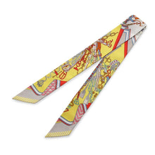 Load image into Gallery viewer, HERMES Twilly Saddler&#39;s Bouquet Jaune Vif/Red/MulticolorH062842S 08 Silk100%
