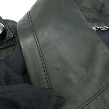 将图像加载到图库查看器中，CELINE Riders Jacket Size 40 Dark Green Lambskin100%
