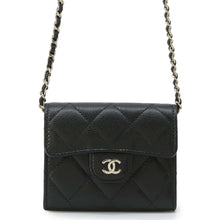 将图像加载到图库查看器中，CHANEL Matelasse Chain wallet BlackAP0238 Caviar Leather
