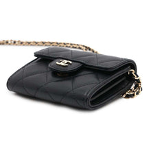 将图像加载到图库查看器中，CHANEL Matelasse Chain wallet BlackAP0238 Caviar Leather
