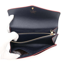 将图像加载到图库查看器中，LOUIS VUITTON Portefeuille Sarah Marine RougeM62125 Monogram Empreinte Leather
