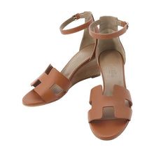 Load image into Gallery viewer, HERMES Sandals Legend GoldH172196Z Calf Leather Size 34
