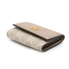 将图像加载到图库查看器中，GUCCI Double G Key Case Beige456118 Leather Canvas
