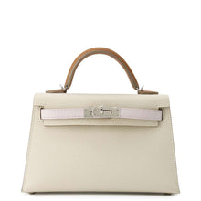 Load image into Gallery viewer, HERMES Mini Kelly de Tricolore Craie/Mauve Pale/Gold Epsom
