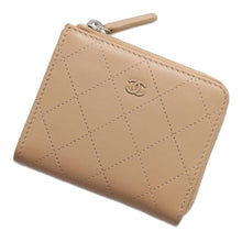 Load image into Gallery viewer, CHANEL Matelasse L-shaped zipper compact wallet BeigeAP3997 Calf Leather
