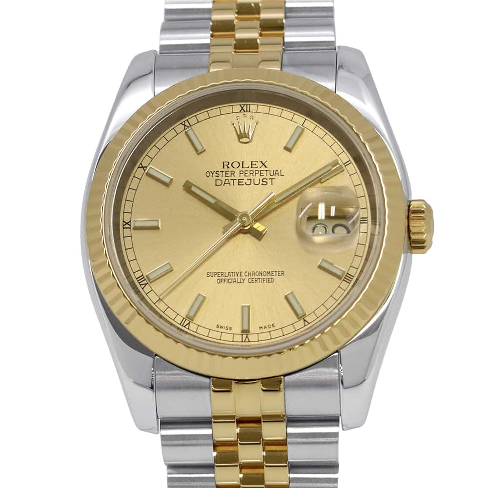 ROLEX Datejust W36mm Stainless Steel K18YG Champagne Dial116233