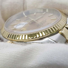 将图像加载到图库查看器中，ROLEX Datejust W36mm Stainless Steel K18YG Champagne Dial116233
