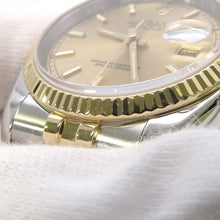 将图像加载到图库查看器中，ROLEX Datejust W36mm Stainless Steel K18YG Champagne Dial116233
