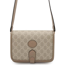 将图像加载到图库查看器中，GUCCI GG Supreme Interlocking Shoulder Bag Beige671620 GG SupremeCanvas Leather
