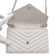 将图像加载到图库查看器中，SAINT LAURENT PARIS Monogram Envelope ChainShoulder Bag Off-white393953 Leather
