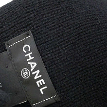 将图像加载到图库查看器中，CHANEL CC Logo Heart Motif Knit Cap BlackAAA739 Cashmere100% Rhinestone
