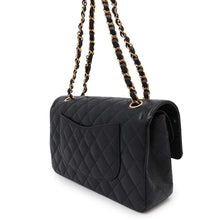 将图像加载到图库查看器中，CHANEL Matelasse W flap WChainShoulder Bag BlackA01112 Caviar Leather Size 25
