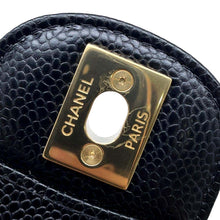 将图像加载到图库查看器中，CHANEL Matelasse W flap WChainShoulder Bag BlackA01112 Caviar Leather Size 25
