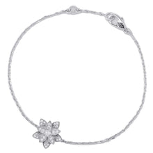 将图像加载到图库查看器中，Van Cleef &amp; Arpels Lotus Bracelet Mini ModelVCARP1AB00 18K White Gold

