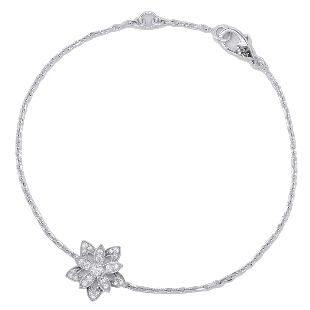Van Cleef & Arpels Lotus Bracelet Mini ModelVCARP1AB00 18K White Gold