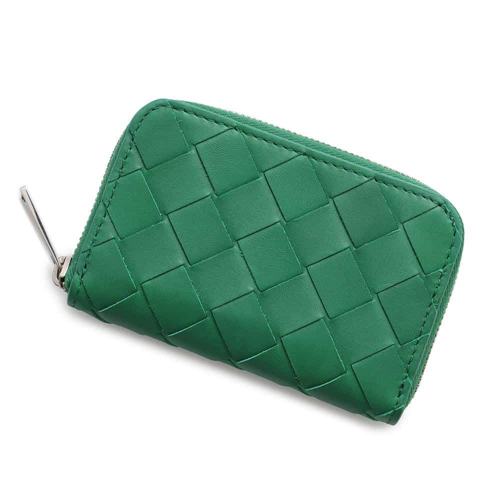 Bottega Veneta INTRECCIATO ZIPPED COIN PURSE Green620348 Leather