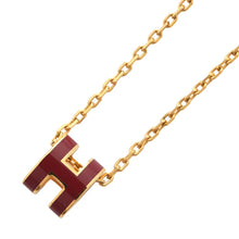 将图像加载到图库查看器中，HERMES Pop Ash H Necklace Size Mini Rouge・Ruby Metal Lacquer
