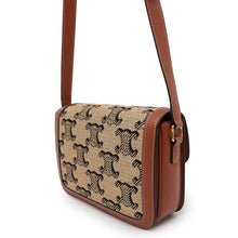 Load image into Gallery viewer, CELINE Classic Triomphe Shoulder Bag Beige/Brown191242EBO Raffia Leather
