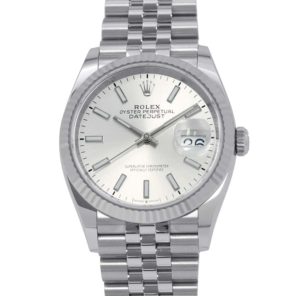 ROLEX Datejust W36mm Stainless Steel K18WG Silver Dial126234